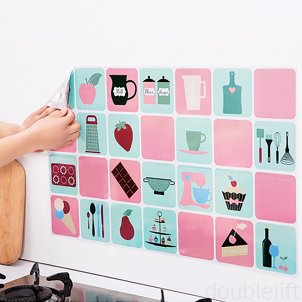 Cuộn giấy nhôm dán tường nhà bếp cách nhiệt chống thấm nước chống dầu 1 lớp