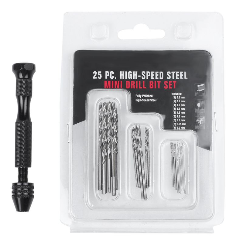 Bộ máy khoan 25 mũi khoan siêu nhỏ từ 0.3mm đến 3.0mm