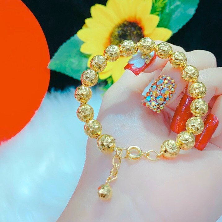 Lắc Tay Nữ Bi Vàng Đều Sang Trọng - Lắc Tay Nữ Đẹp - Đủ Size, Bền Màu, Không Đen Không Ngứa