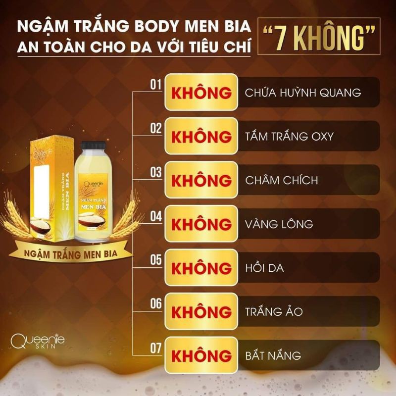 Ủ trắng body men bia mới an toàn cho da chính hãng giúp trắng da