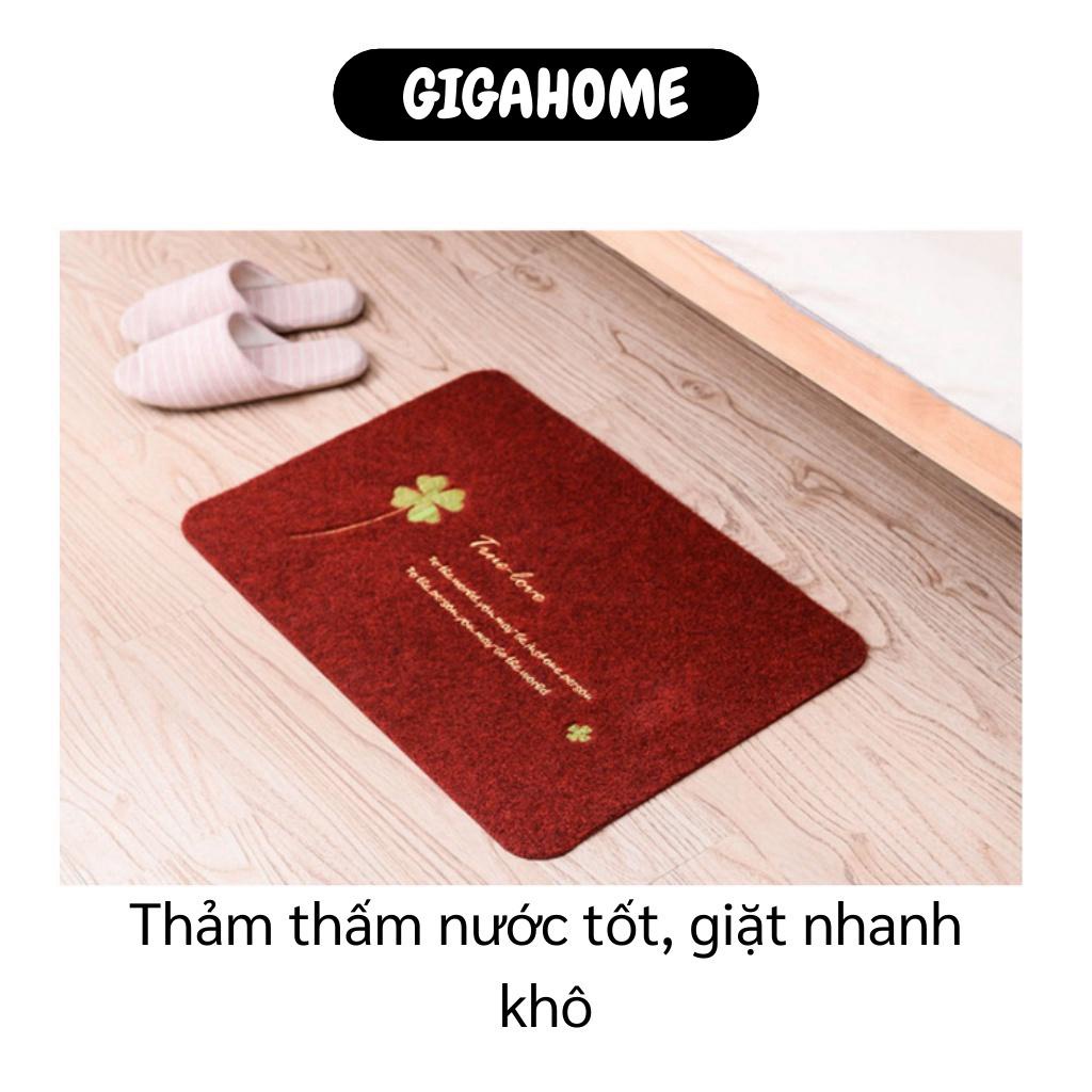 Thảm Lau Chân GIGAHOME Thảm Lau Chân Hình Cỏ 4 Lá Siêu Đẹp, Siêu Thấm, Sạch Sẽ, Tiện Dụng 7538