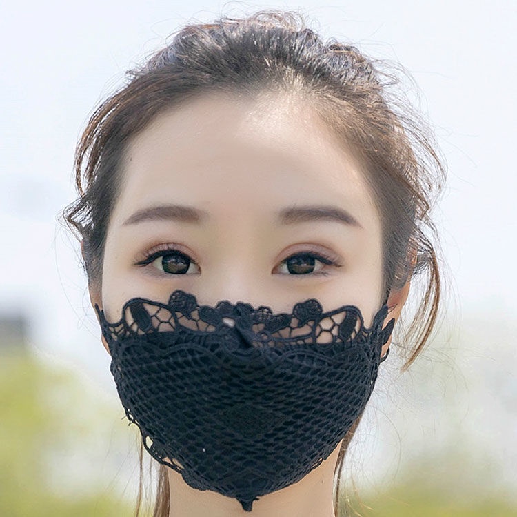 Khẩu Trang Ren Chống Tia Cực Tím Thoáng Khí Có Thể Giặt Tiện Dụng