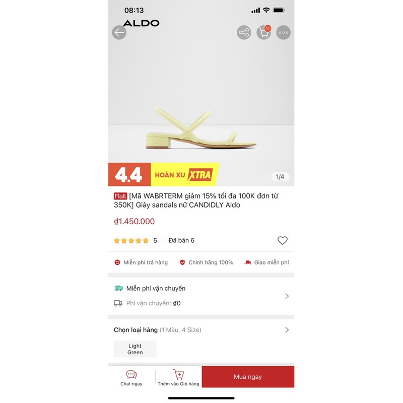 Giày Aldo size 36 newtag màu hồng chính hãng