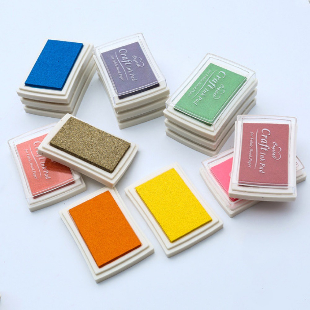 Colourful Ink Pad Rubber Stamp Finger Print Craft Non Toxic