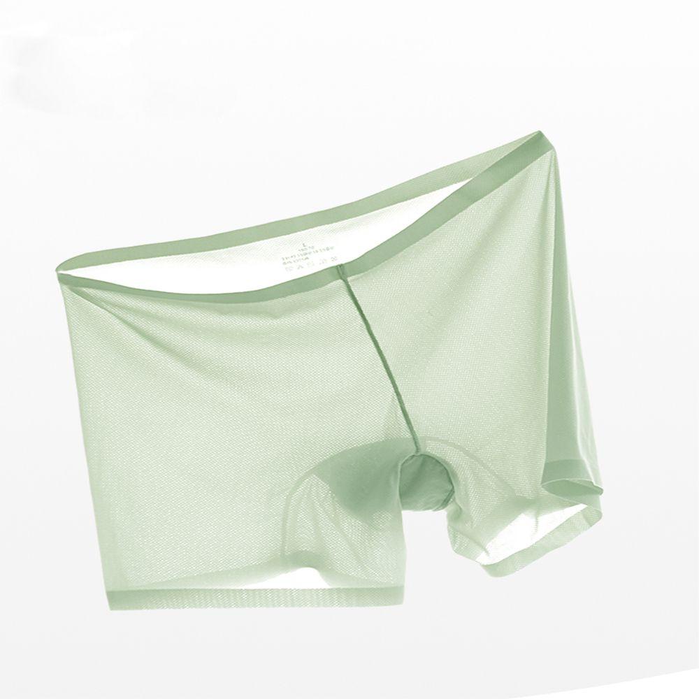 Quần Lót Boxer Lưng Cao Vải Lưới Màu Trơn Siêu Mỏng Thoải Mái Quyến Rũ Cho Nữ