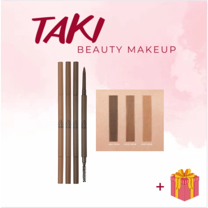 Bút Chì Kẻ Chân Mày 2 Đầu Siêu Mảnh 3CE Super Slim Eye Brow Pencil