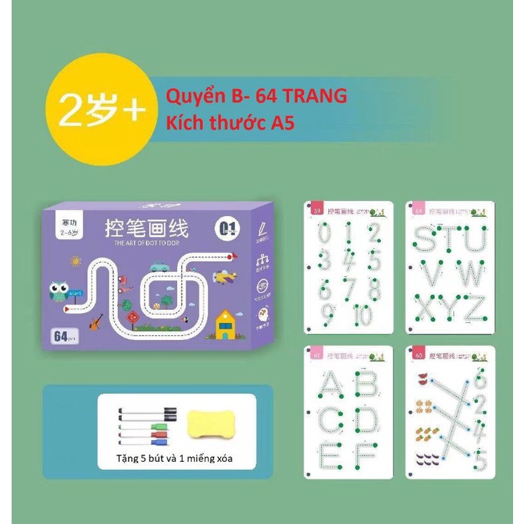 Vở tập viết xóa được cho bé Montessori từ 2-6 tuổi