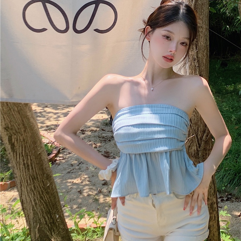 Áo Ống Màu Trơn Không Tay Thời Trang Mùa Hè Cho Nữ