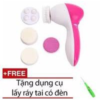 Máy massage mặt 5 đầu + Tặng dụng cụ lấy ráy tai( Máy Massage Rửa Mặt 5 In 1) 1168