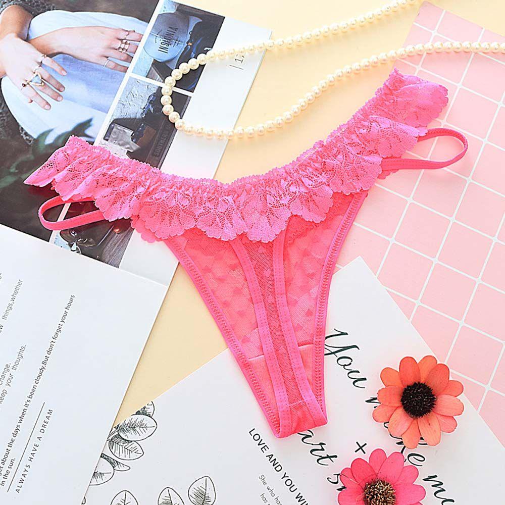 Quần Lót Nylon Phối Ren Trong Suốt Lưng Thấp WMES15H