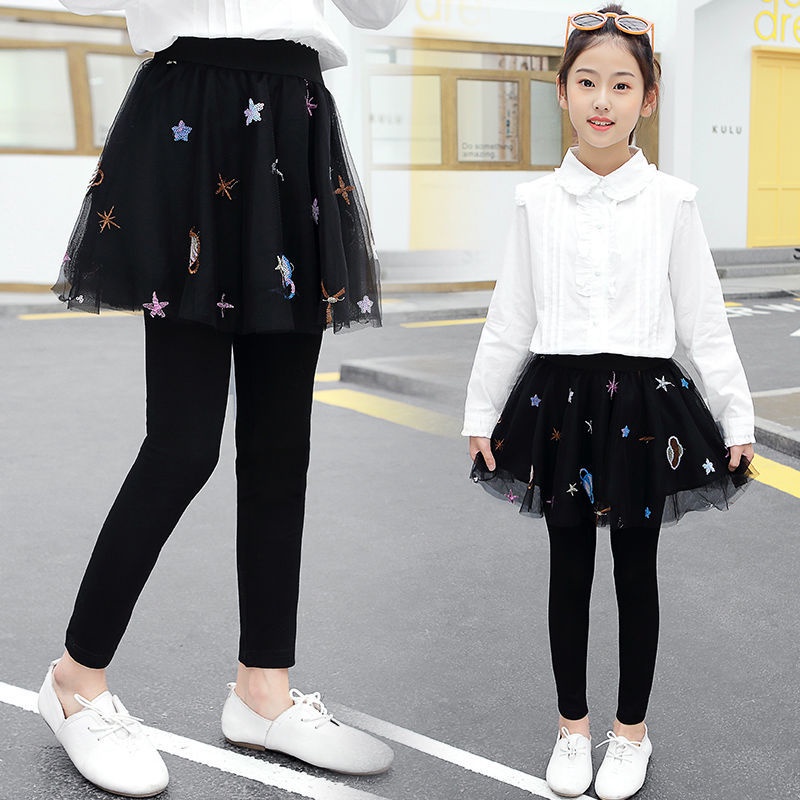Quần Legging Giả Váy Hai Mảnh Phong Cách Phương Tây Mẫu Mới 2021 Dành Cho Bé Gái