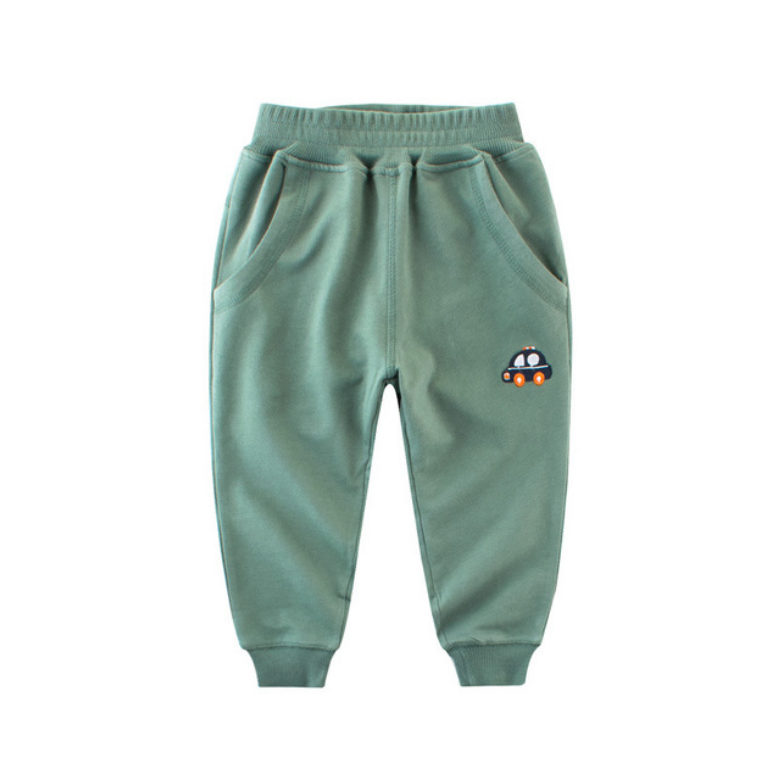 Children's Trousers Sweatpants Car Pattern Drawstring Pants Autumn and Winter Outfits In Stock