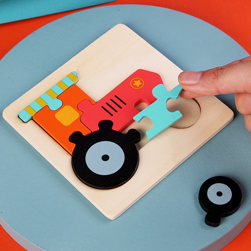 Combo 12 bộ tranh ghép hình gỗ nổi 3D cho bé từ 1-3 tuổi