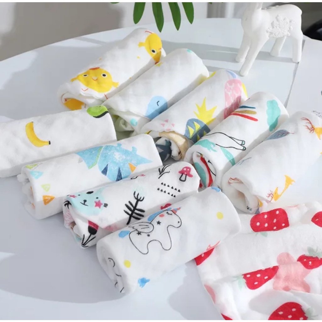 Khăn sữa 4 lớp xuất nhật cao cấp KT 27x27cm. Khăn sữa cho bé 100% sợi bông thiên nhiên theo tiêu chuẩn Châu Âu Thị Nắng