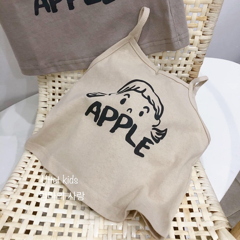 [Ảnh thật] ÁO HAI DÂY HÌNH APPLE DÀNH CHO BÉ GÁI TỪ 1 ĐẾN 5 TUỔI