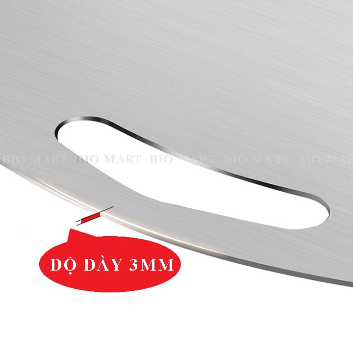 Thớt INOX304 tròn kháng khuẩn cao cấp - Rã đông tốt, chống gỉ sét, chống vi khuẩn, dễ dàng vệ sinh [Dày 0,3cm] – BIO128