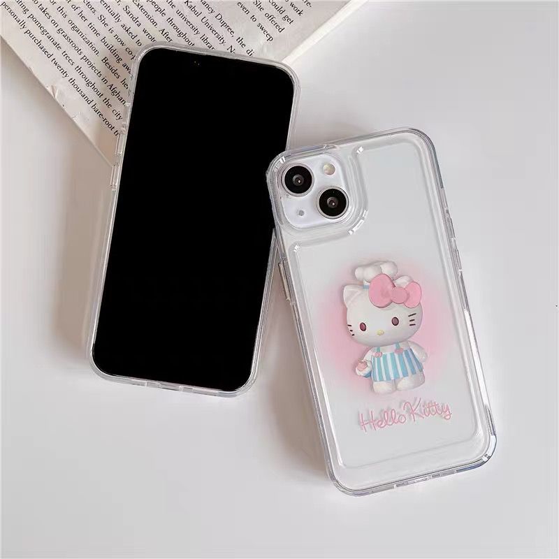 Ốp Điện Thoại HELLO KITTY Cạnh Mềm Chống Sốc Chống Rơi Cho iPhone 11 13 12 X XS Pro Max XR 12 13 Mini