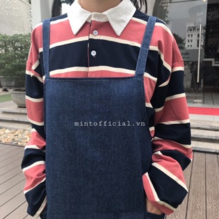 Set áo kẻ yếm jeans