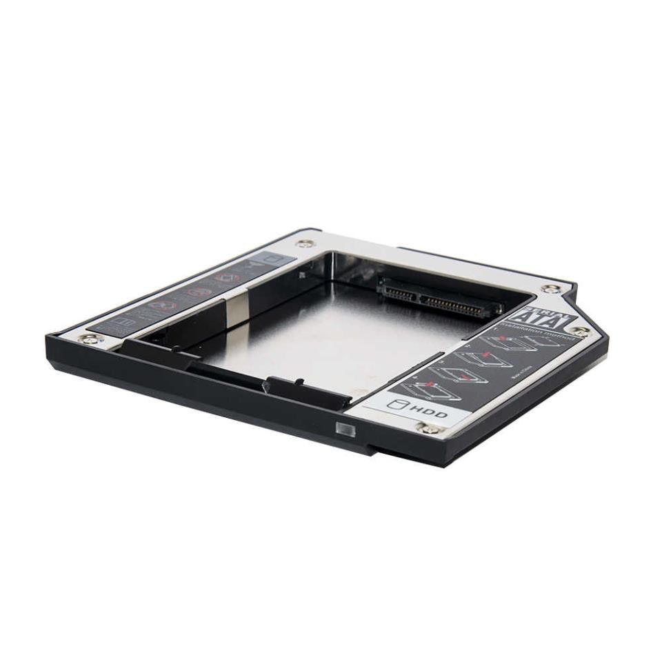 (GIÁ RẺ) - Caddy Bay Sata3 cho SSD và HDD 2,5” - Vỏ Nhựa – Size: 9.5mm – Khay ổ cứng thay thế ổ DVD