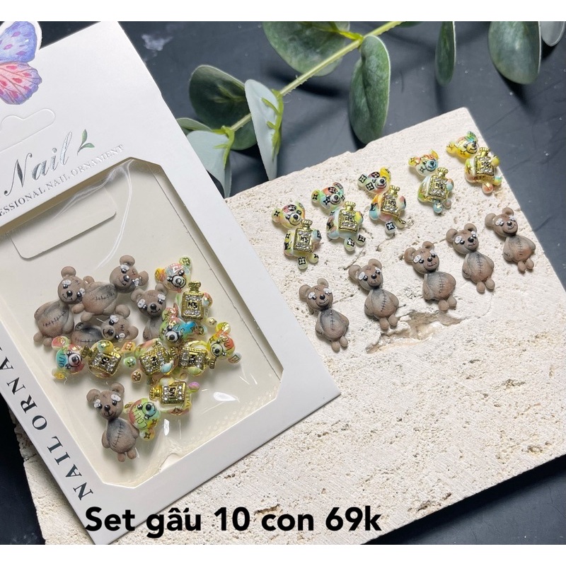 [hot 2022]Gấu bột to nhỏ, siêu rẻ gắn móng tay(set 2con/10con)