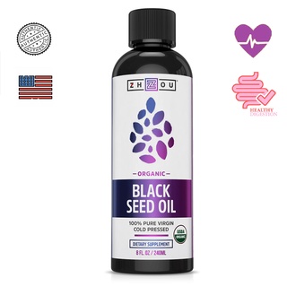 Chai siro Dầu Thì Là ZHOU (Black Seed Oil) giúp hỗ trợ hệ tiêu hóa chính hãng Mỹ chai 240ML