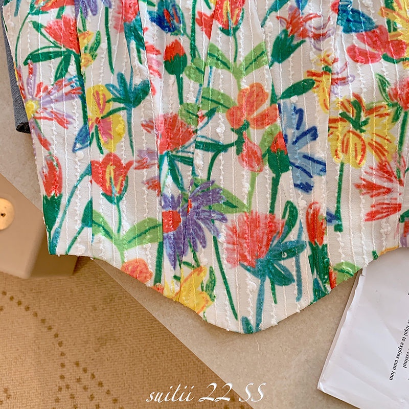 Áo Hai Dây Họa Tiết Hoa Thời Trang Mùa Hè Cho Nữ