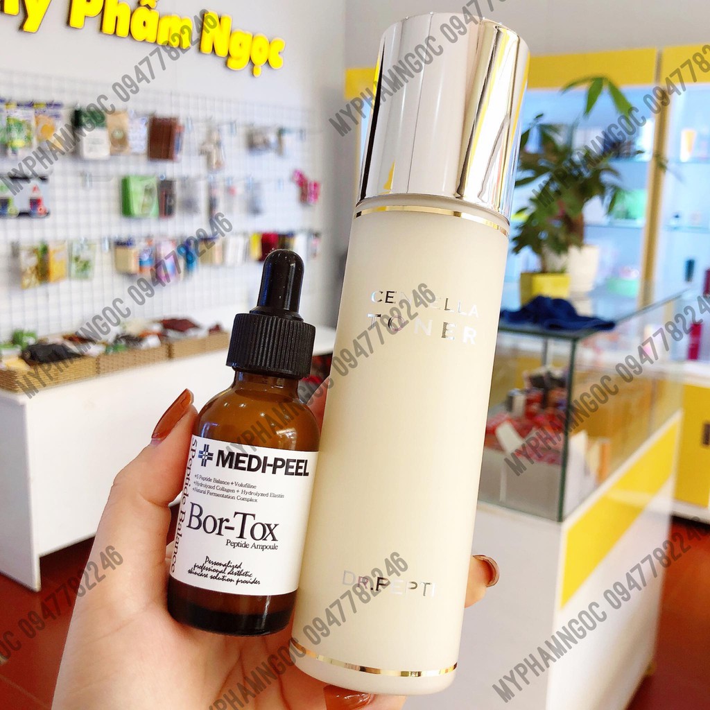 Combo Căng Bóng Da Toner Dr.Pepti Centella Và Tinh chất Bortox Medi Peel