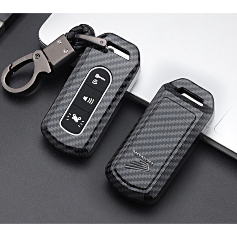Bọc Khoá Smartkey Sh/Sh mode Full carbon 3 Nút Tặng kèm móc treo
