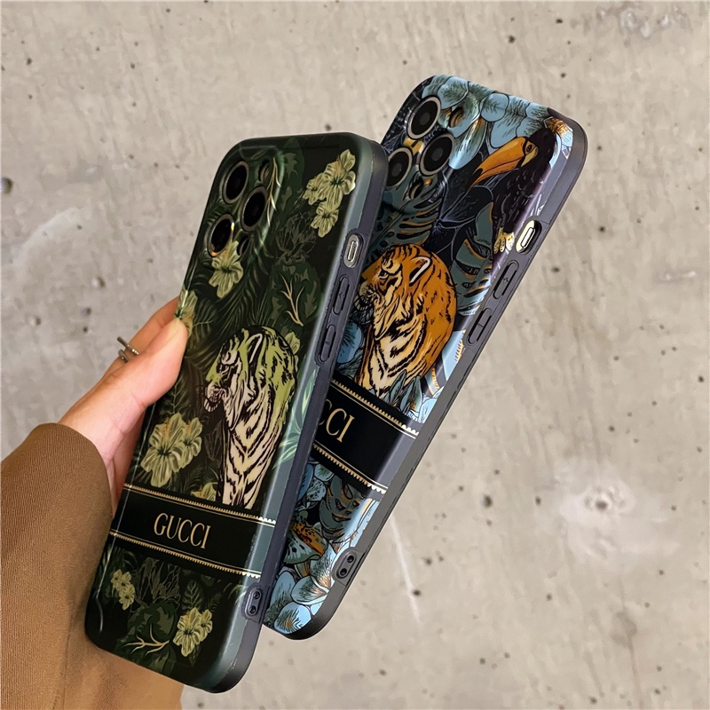 Ốp Điện Thoại Silicon IMD Mềm Hình Thương Hiệu Gucci Cho iPhone X XS MAX XR 8 Plus 7Plus iPhone 11Promax 12Promax 13Promax