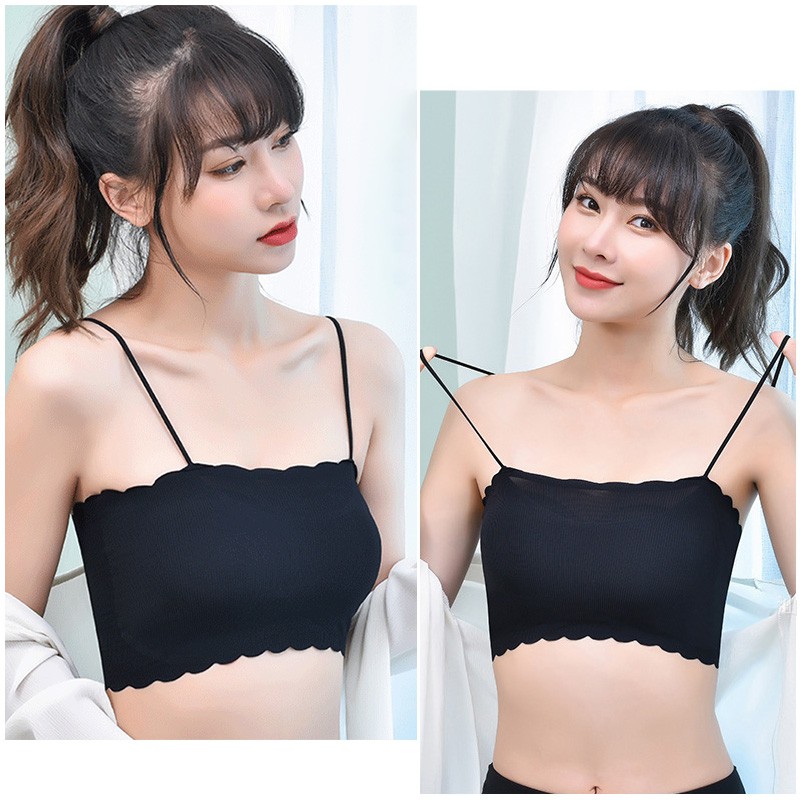 Áo bra 2 dây su gân tăm lượn sóng cực mát