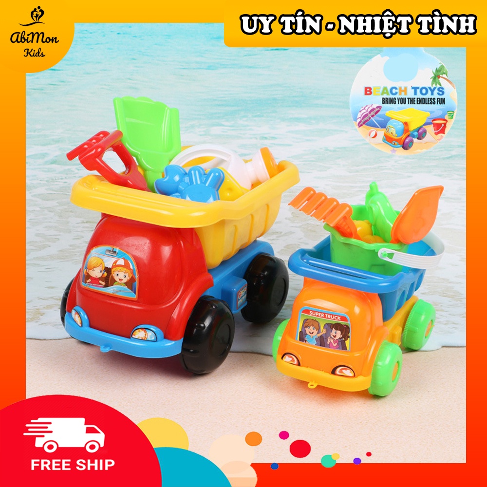 Đồ Chơi Ô Tô Xúc Cát Đi Biển Cho Bé ☘️ Montessori cao cấp ✨ (Đồ chơi Gỗ - Giáo Dục - An toàn - Thông minh)
