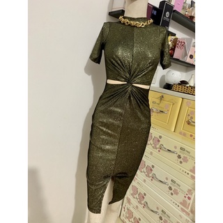 Đầm Kim Tuyến Ôm Body khoét eo lỗi nhẹ Size S-M pass