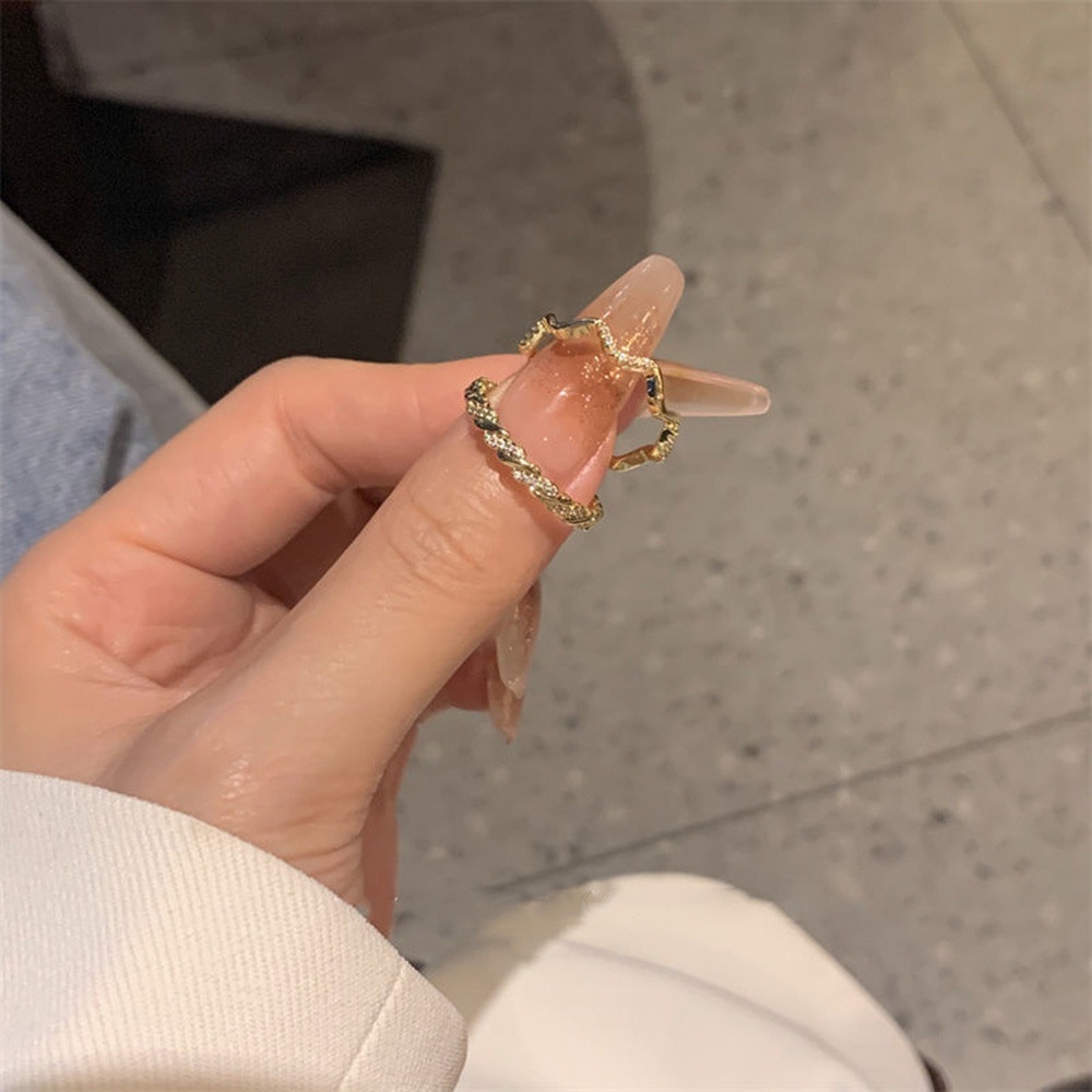 Set 2 Nhẫn Đeo Tay Kim Loại Thời Trang Cho Nữ