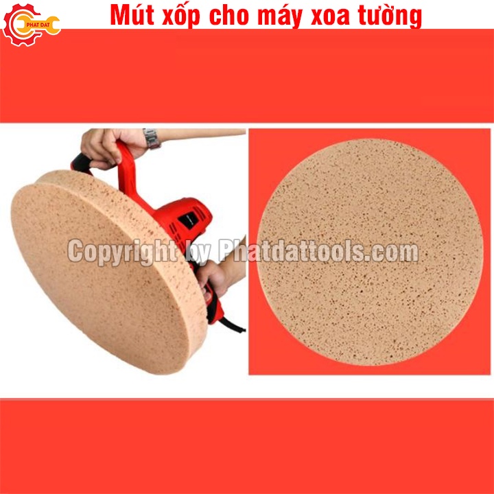 Đế xoa cho máy xoa vữa trát tường - Phân loại tùy chọn Giấy nhám, Đế mút xốp, Đế nhựa, Đế inox, Đế trục máy xoa