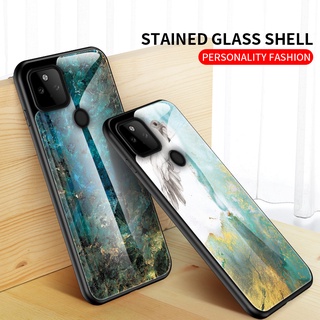 Ốp điện thoại kính họa tiết vân đá sang trọng cho Google pixel 4A-4G 4A-5G 4 4XL 5 5XL 5A