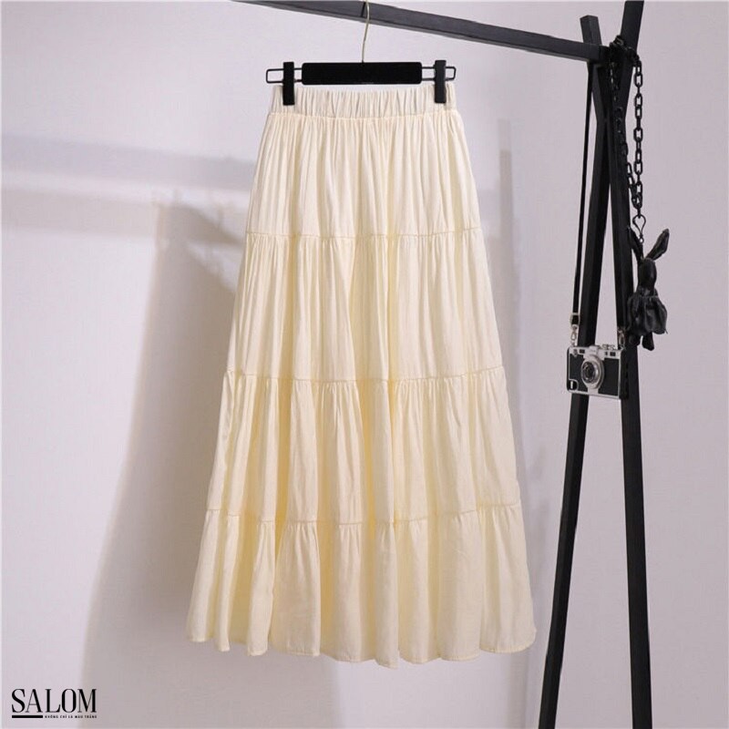 Chân váy lụa dài - Lala 4 tầng | BigBuy360 - bigbuy360.vn