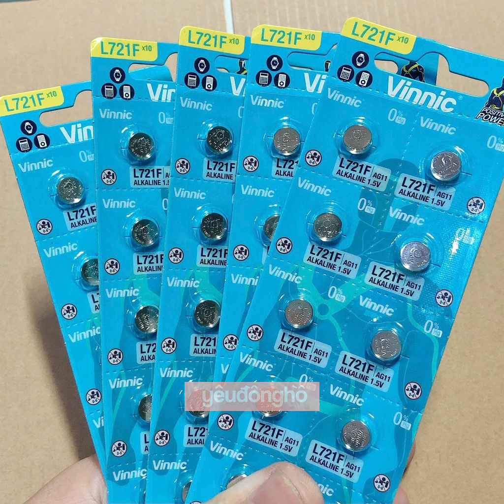 Combo 5 vĩ pin Vinnic L721F AG11 SR721SW SR721 721 362 ùng cho đồng hồ đeo tay