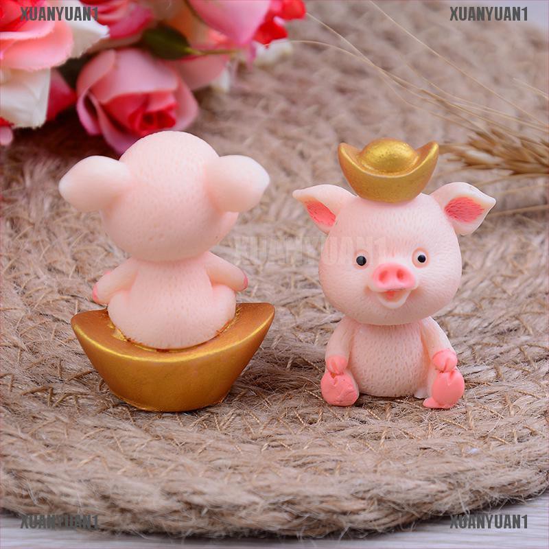 [XUANYUAN1] Set 5 Tượng Heo Con Mini Dễ Thương Trang Trí Vườn Thu Nhỏ Diy