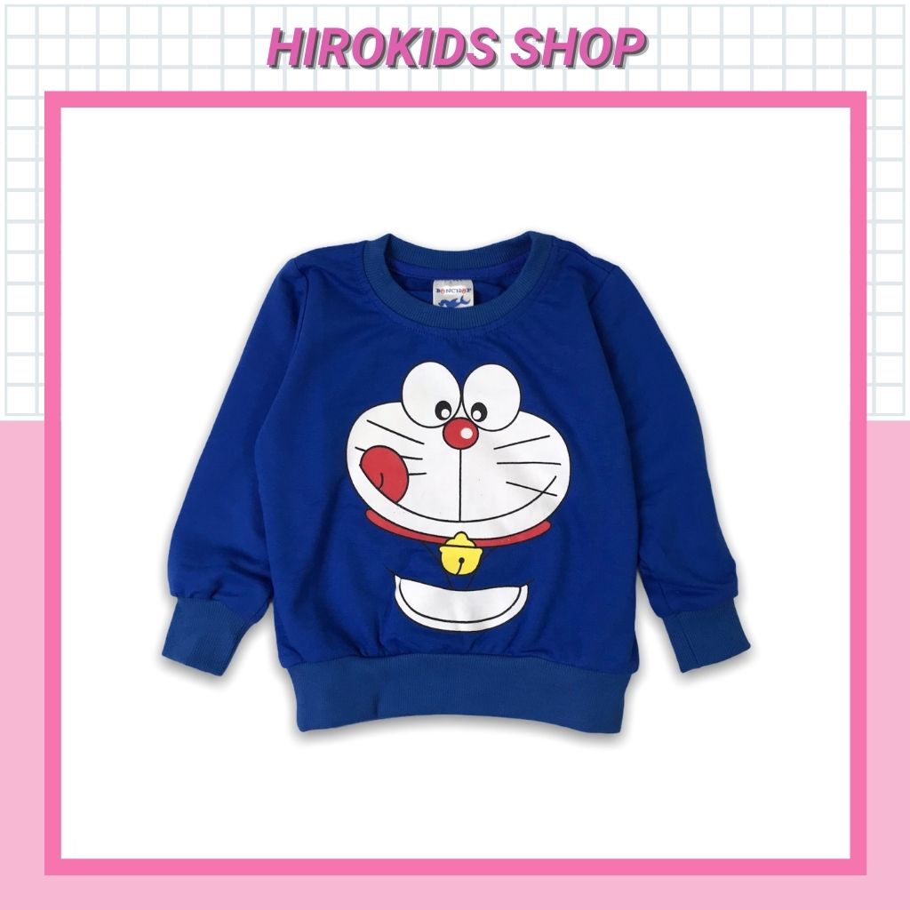 Áo phông bé trai tay dài họa tiết hình DORAEMON dễ thương (9-23kg) - Hirokids