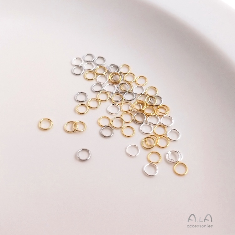 █diy゜14k●100 miếng 18K Titan thép mỏng mở vòng 14K vàng vòng duy nhất cường độ cao chống kéo diy chuỗi kết nối O-ring