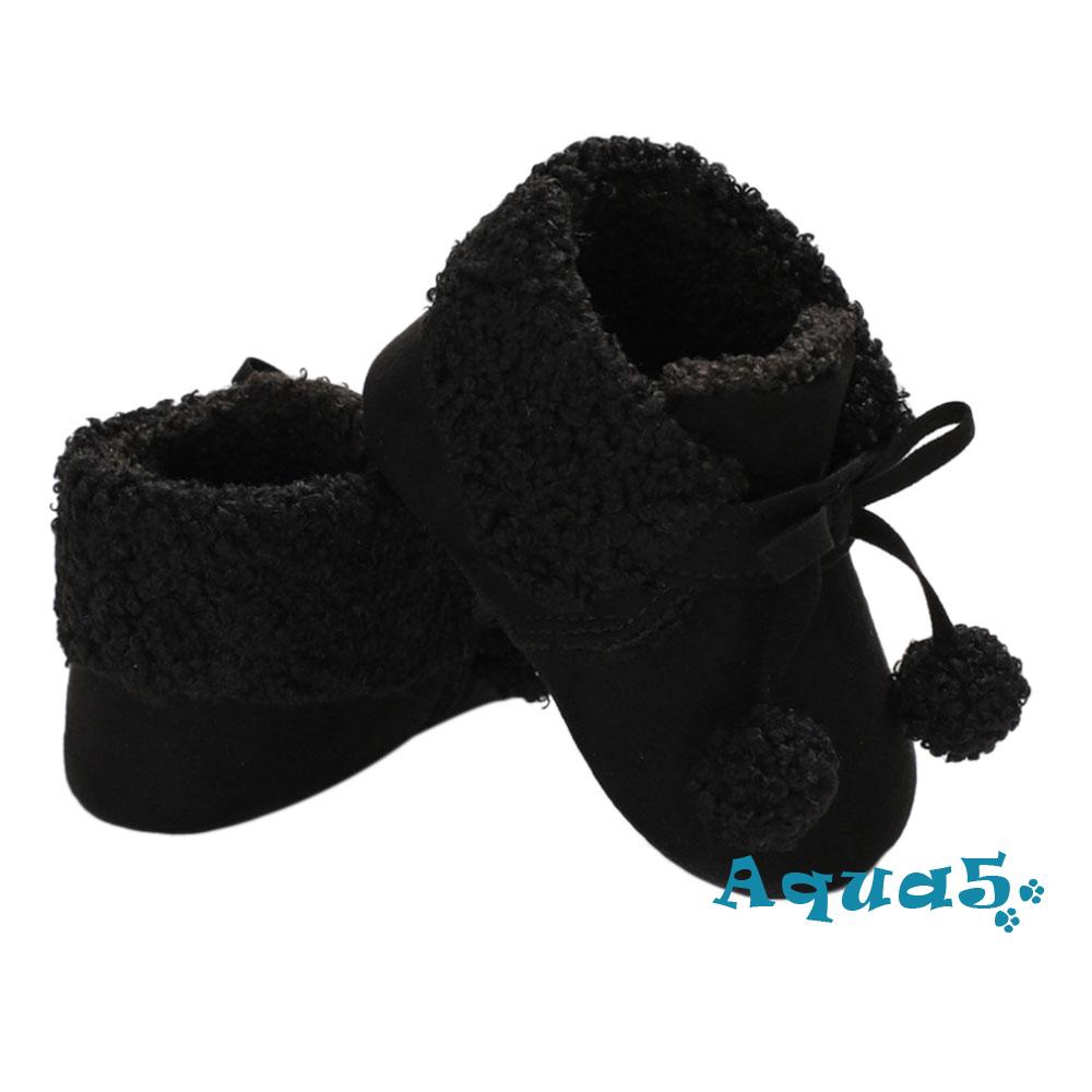 ✿ℛNewborn Prewalker Baby Warm Winter Snow Boots Toddler Soft Sole Boots Crib Shoes