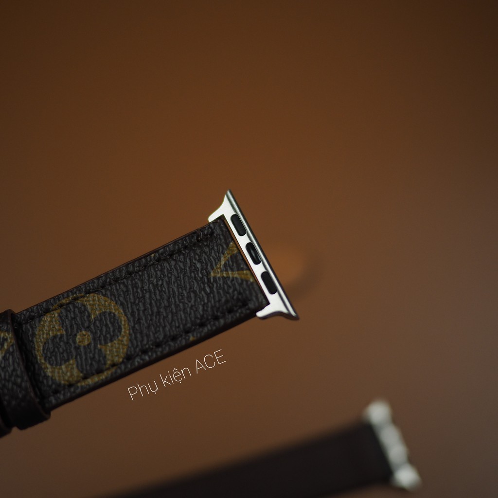 Dây đồng hồ da khâu tay thủ công 1 2 3 4 5 6 size 38mm 40mm 41mm 42mm 44mm 45mm 49 mm họa tiết LV