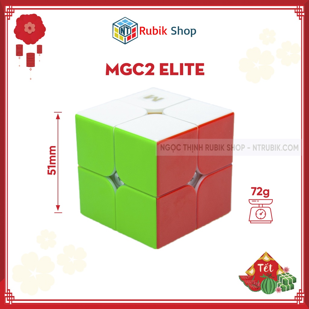 [Siêu phẩm] Rubik 2x2x2 YongJun MGC2 Elite Stickerless/ Đen