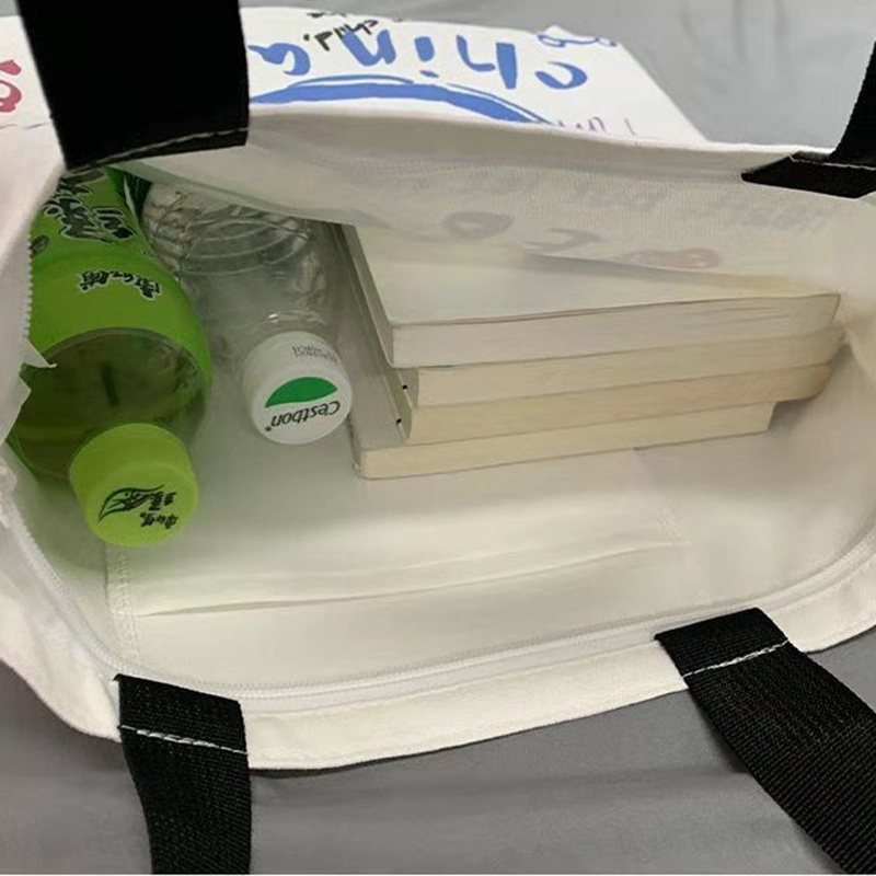 Túi xách canvas cỡ lớn phong cách Hàn Quốc đơn giản thời trang cho nữ