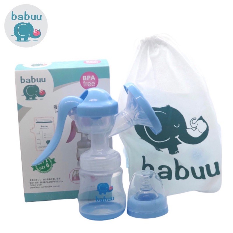 Máy vắt sữa cầm tay Babuu, máy hút sữa bằng tay Babuu ( tặng kèm túi trữa sữa)