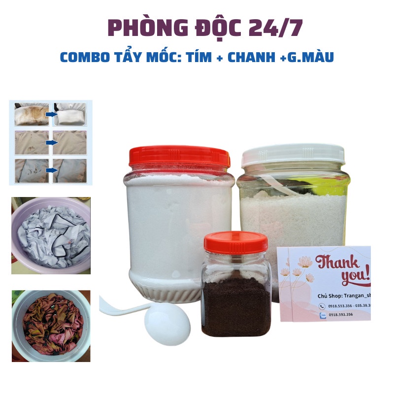 Combo tẩy mốc, tẩy trắng quần áo dân gian