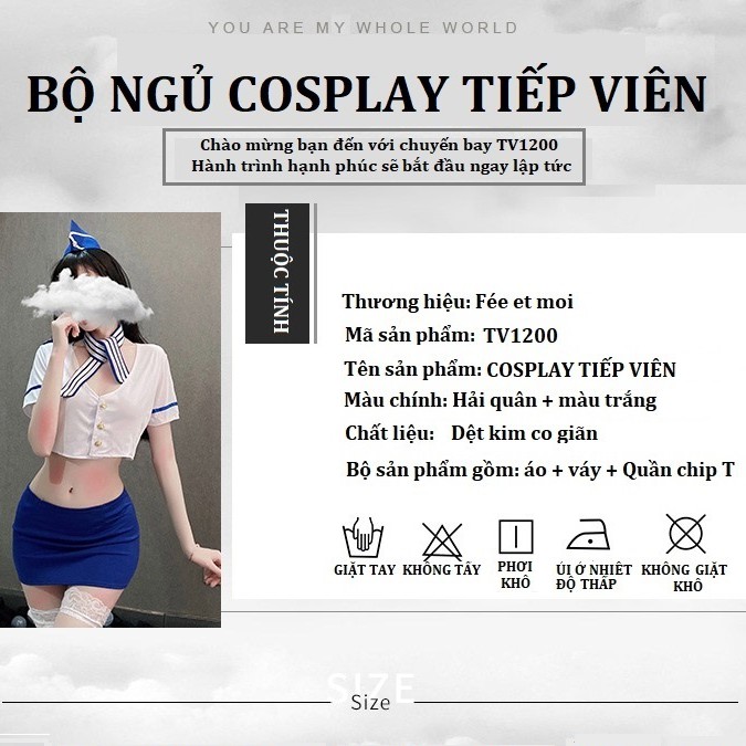Đồ ngủ cosplay tiếp viên hàng không - Mã tv1200 - Kèm Ảnh Thật KH Feedback  - QUIN BEE | BigBuy360 - bigbuy360.vn