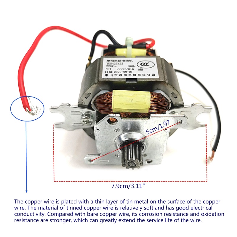 Động cơ cho máy xay thịt 220v 80w bằng đồng