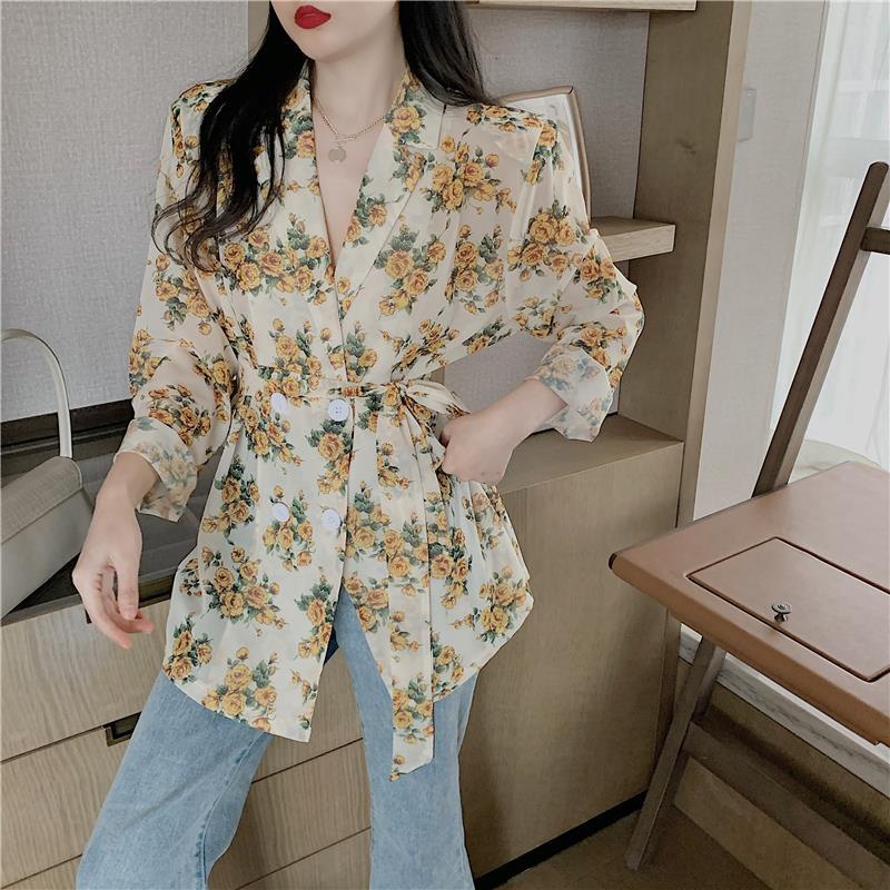 Áo Sơ Mi Chiffon Họa Tiết Hoa Thời Trang Mùa Hè 2022 Phong Cách Pháp Cổ Điển Dành Cho Nữ