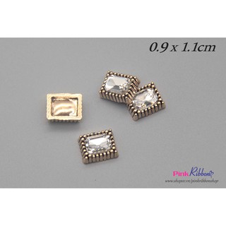 Set 2 cái - Charm CN nhí đá trắng phụ kiện thời trang, gắn lên phụ kiện tóc, làm phụ kiện nơ bờm kẹp tóc, DIY